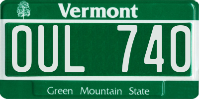 VT license plate OUL740