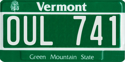 VT license plate OUL741