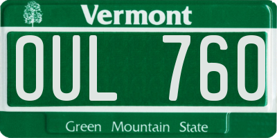 VT license plate OUL760