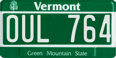 VT license plate OUL764