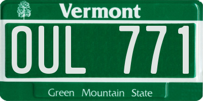 VT license plate OUL771