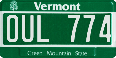 VT license plate OUL774