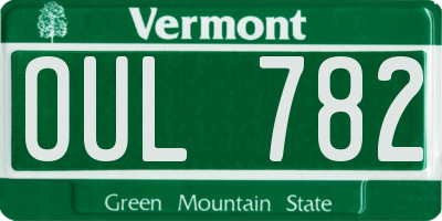VT license plate OUL782