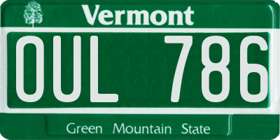 VT license plate OUL786