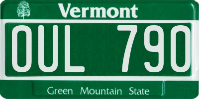 VT license plate OUL790