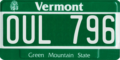 VT license plate OUL796