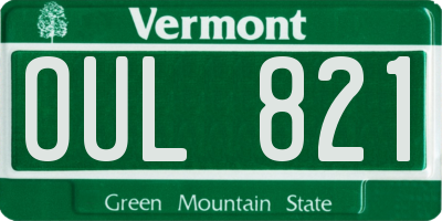 VT license plate OUL821