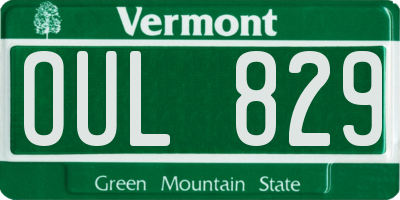 VT license plate OUL829