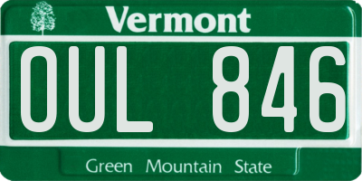 VT license plate OUL846