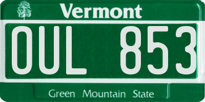 VT license plate OUL853
