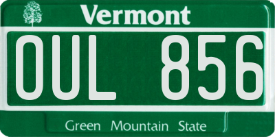 VT license plate OUL856