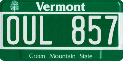 VT license plate OUL857