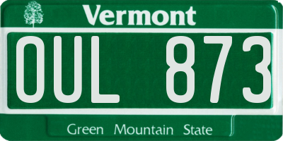VT license plate OUL873
