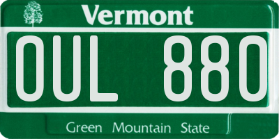 VT license plate OUL880