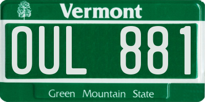 VT license plate OUL881