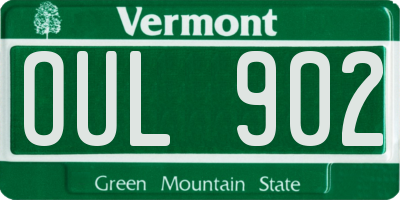 VT license plate OUL902