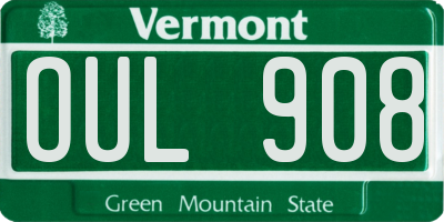 VT license plate OUL908