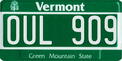 VT license plate OUL909