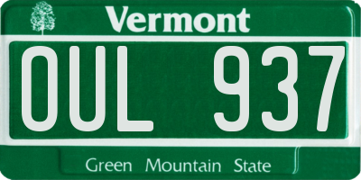 VT license plate OUL937