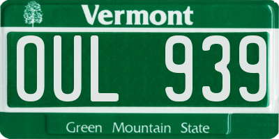 VT license plate OUL939