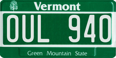 VT license plate OUL940
