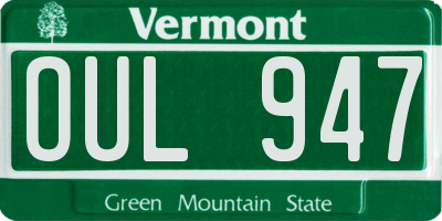 VT license plate OUL947