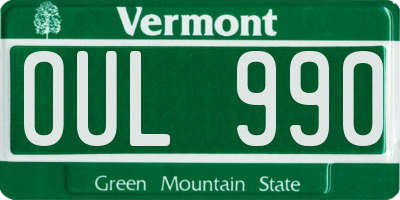 VT license plate OUL990