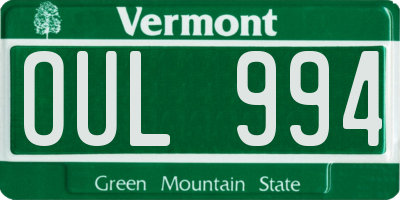 VT license plate OUL994