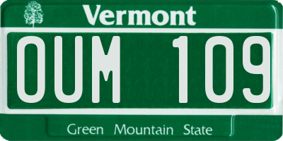VT license plate OUM109