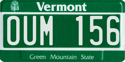 VT license plate OUM156