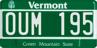 VT license plate OUM195