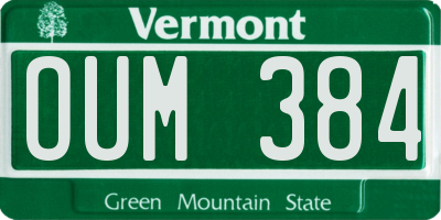 VT license plate OUM384