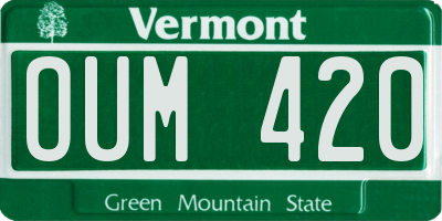 VT license plate OUM420