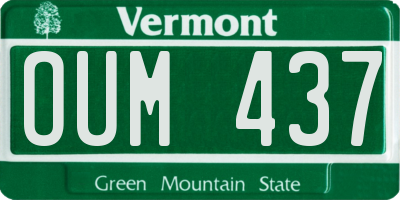 VT license plate OUM437