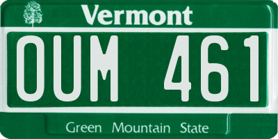 VT license plate OUM461