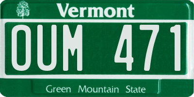 VT license plate OUM471