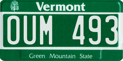 VT license plate OUM493