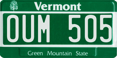 VT license plate OUM505