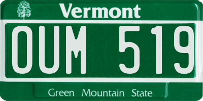 VT license plate OUM519
