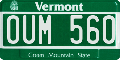 VT license plate OUM560