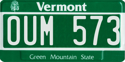 VT license plate OUM573