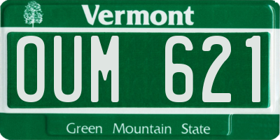 VT license plate OUM621