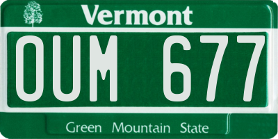 VT license plate OUM677