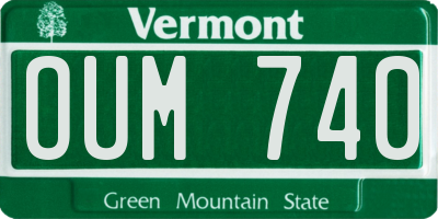 VT license plate OUM740
