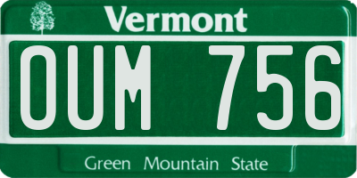 VT license plate OUM756