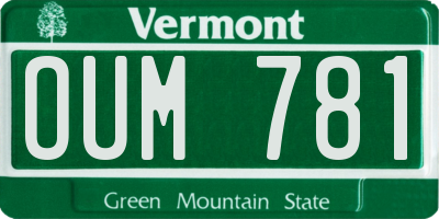 VT license plate OUM781