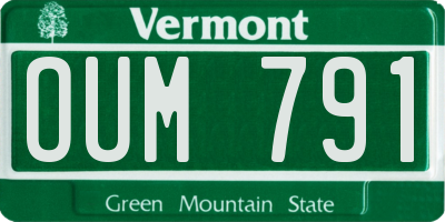 VT license plate OUM791