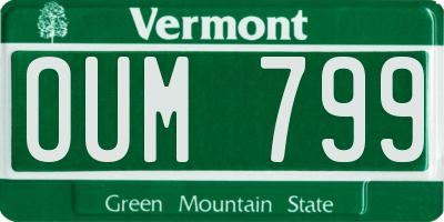 VT license plate OUM799