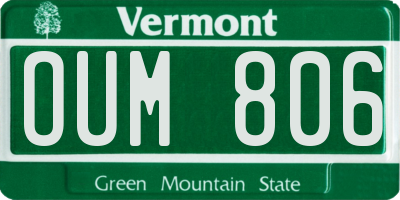 VT license plate OUM806