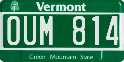 VT license plate OUM814